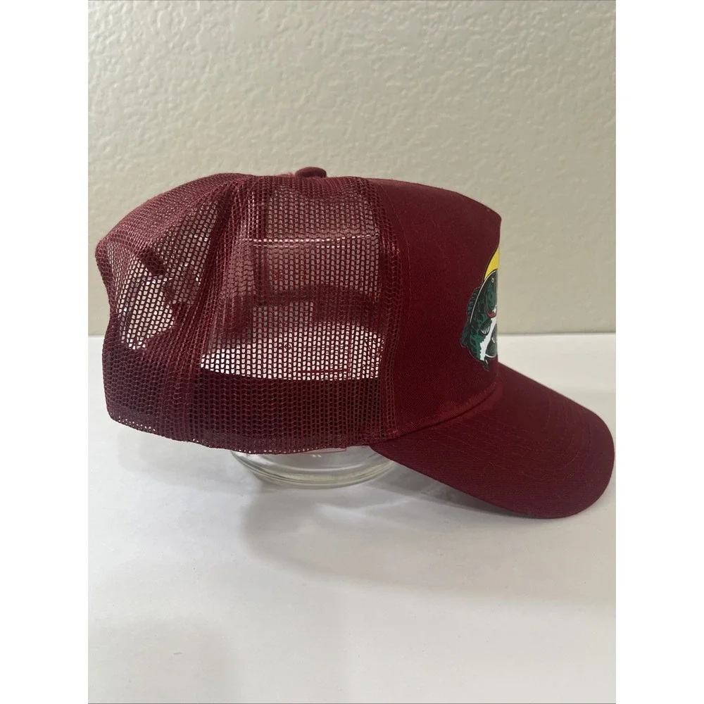 Bass Pro‎ Shops Hat Cap Snap Back Adjustable Maroon Trucker Fishing Outdoor